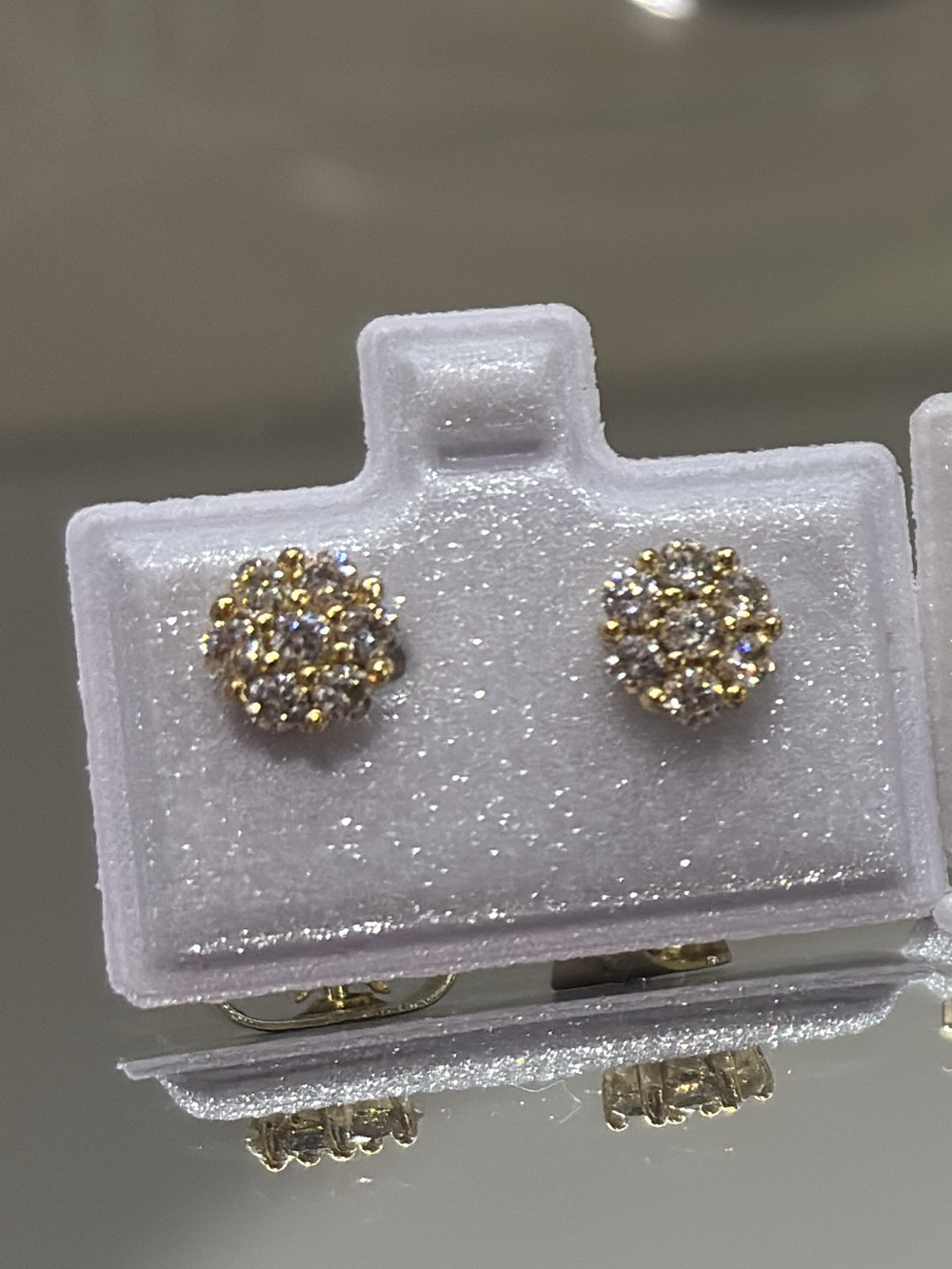 Gold Crystal Cluster Elephant Stud Earrings